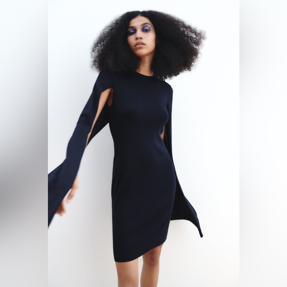 Zara Knit Cape Dress